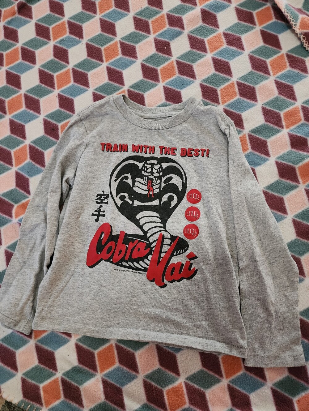 GAP Kids Cobra Kai Long-Sleeve Tee - Gray & Red